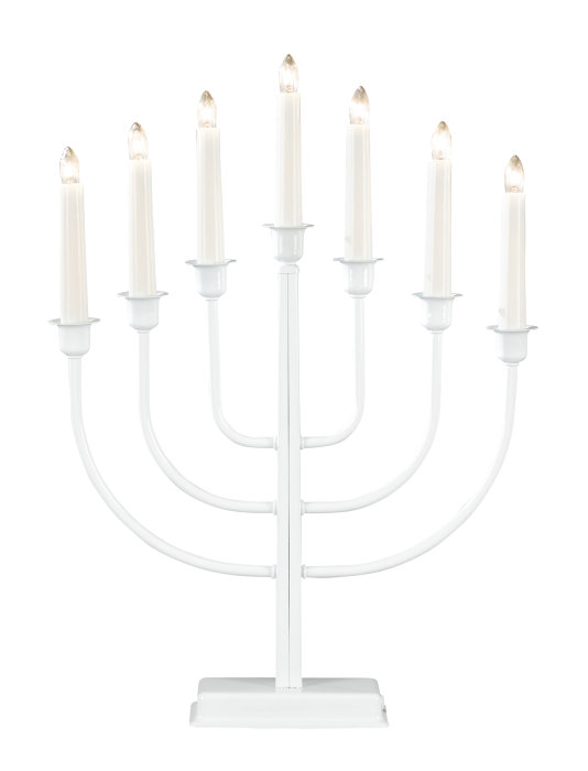 Adventsljusstake 7-armad Metall Vit Konstsmide